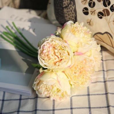 5 Köpfe Künstliche Pfingstrosen Seidenblumen Blumenstrauß Braut Hochzeit Blumen Heimdekoration