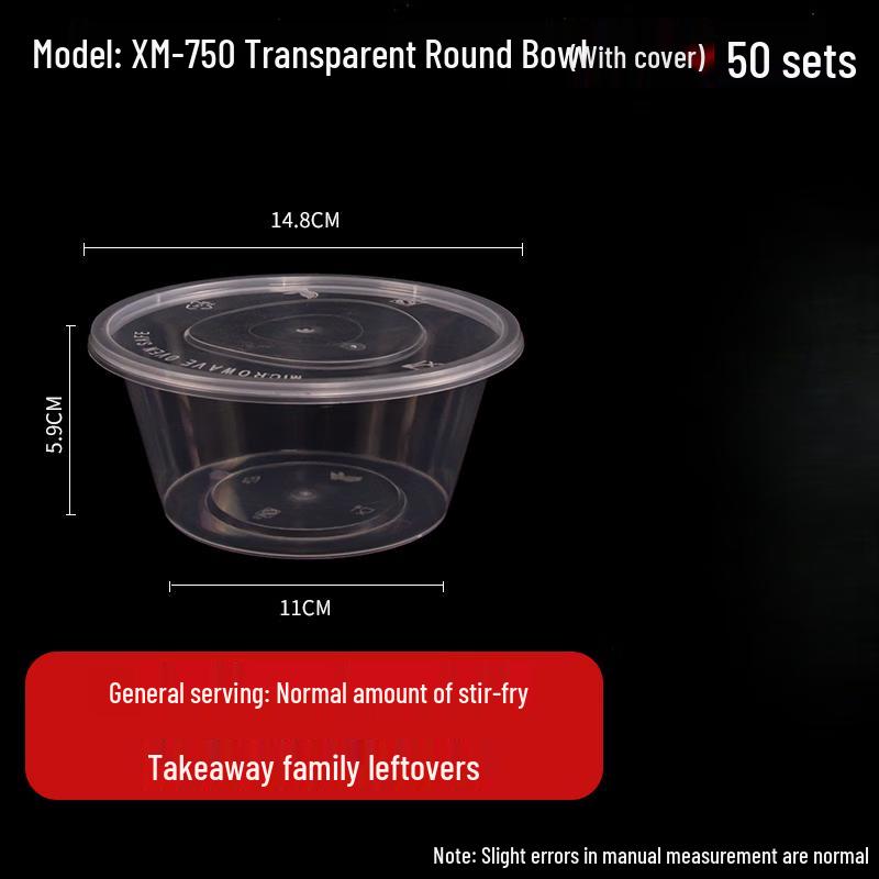 

Disposable Round Plastic Food Containers with Lids