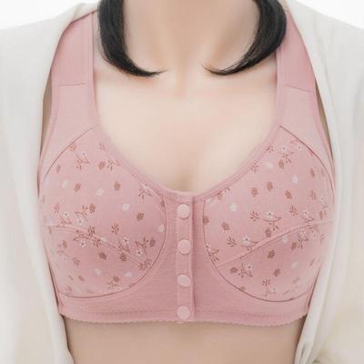 Cotton Front Opening Underwear Wireless Soft Comfortable Lightweight Breathable Mom's Plus Size Bra Broadband Vest Style Brassiere