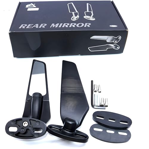 

TradeWind Motorcycle Fairing Mirrors, Wing Mirrors, Stealth Mirrors, Slim, Adjustable, Left and Right Set (L 24.5cm)