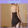 Silk Sleepwear Dress For Women With Vneck And Lace Detail Sleepwear For Lounge And Nightwear