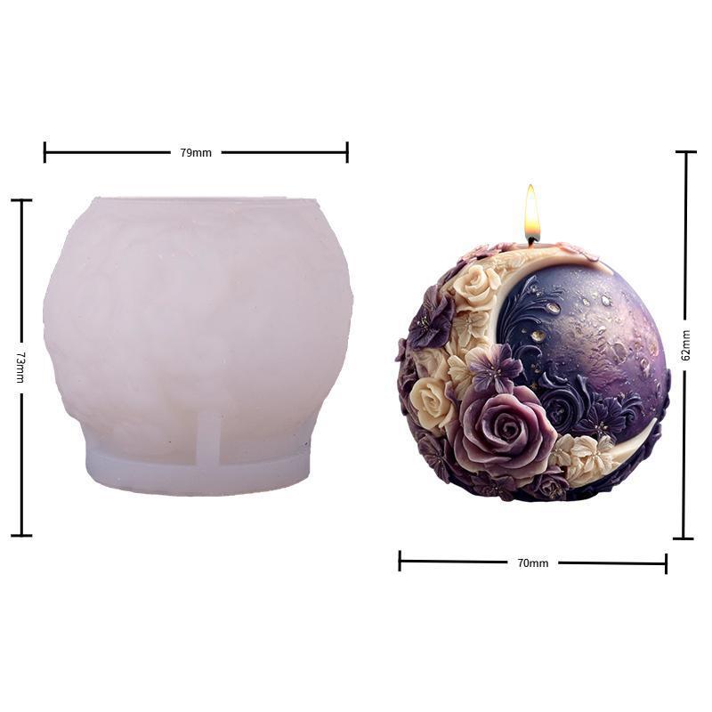 1PC Moon Flower Aromatherapy Candle Silicone Mold DIY Flower Relief Expanded Fragrance Gypsum Ornament Grinding Tool