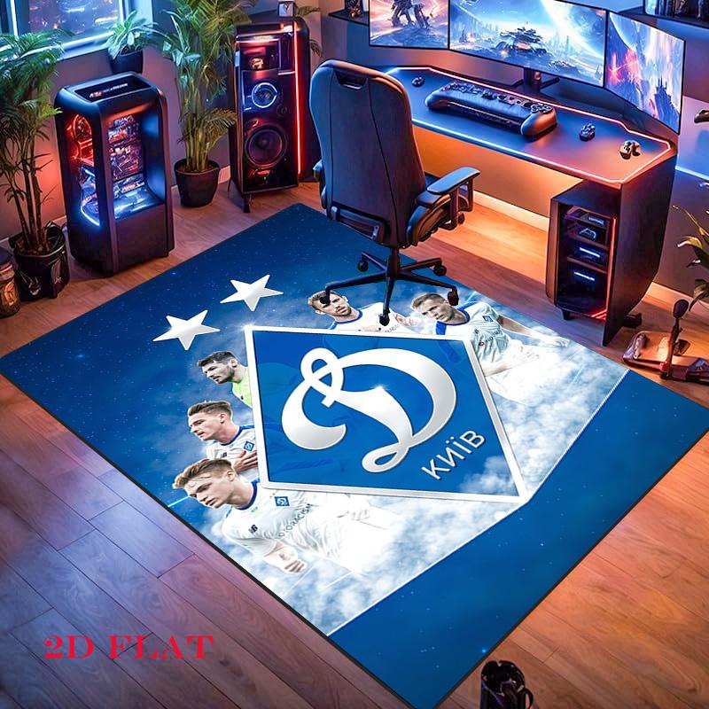FC Dynamo Kiew Teppich für Wohnzimmer Schlafzimmer Zuhause Sofa Dekoration, Kinder Spielrutschfeste Bodenmatte