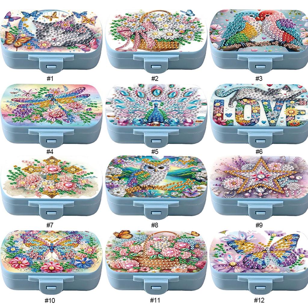 Diamond Art Painting Vitamin Multi-Compartment Organizer Box Six-Compartment for Outdoor Sports Business Trip Or Handbag