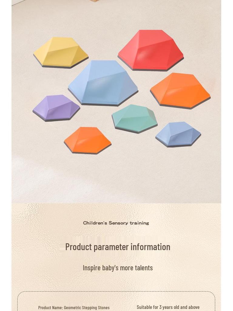 Children's Geometric Balance Stones for Sensory Training and Early Education