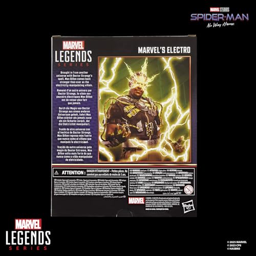 Hasbro Marvel Legends Series Electro, Spider-Man: No Way Home, Collectible 15cm Action Figure G0595, Authentic