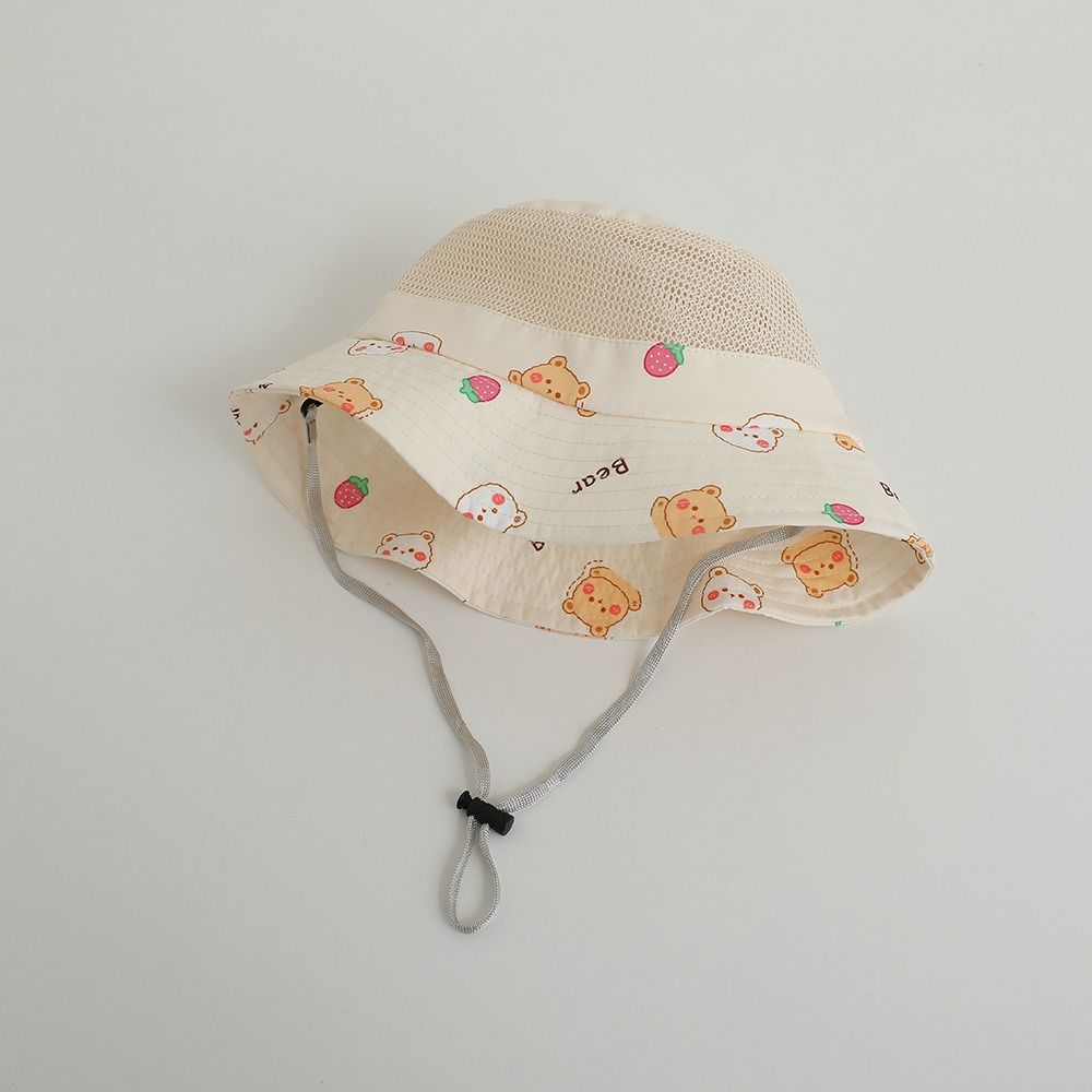 Mesh Boys Girls Sunhat Cartoon Animal Fisherman Caps Casual Baby Bucket Cap  3-8y