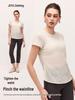 Women's Bamboo Yarn Yoga T-Shirt with Water Drop Back Design - Summer Pilates Fitness Wear