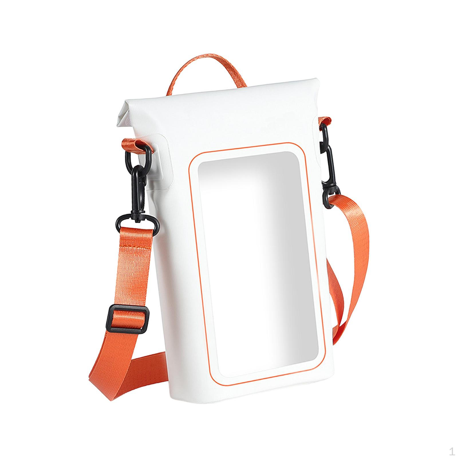 

Водонепроницаемая сумка для телефона, сухой и легкий чехол для мобильного телефона из ПВХ для подводной гребли White Orange