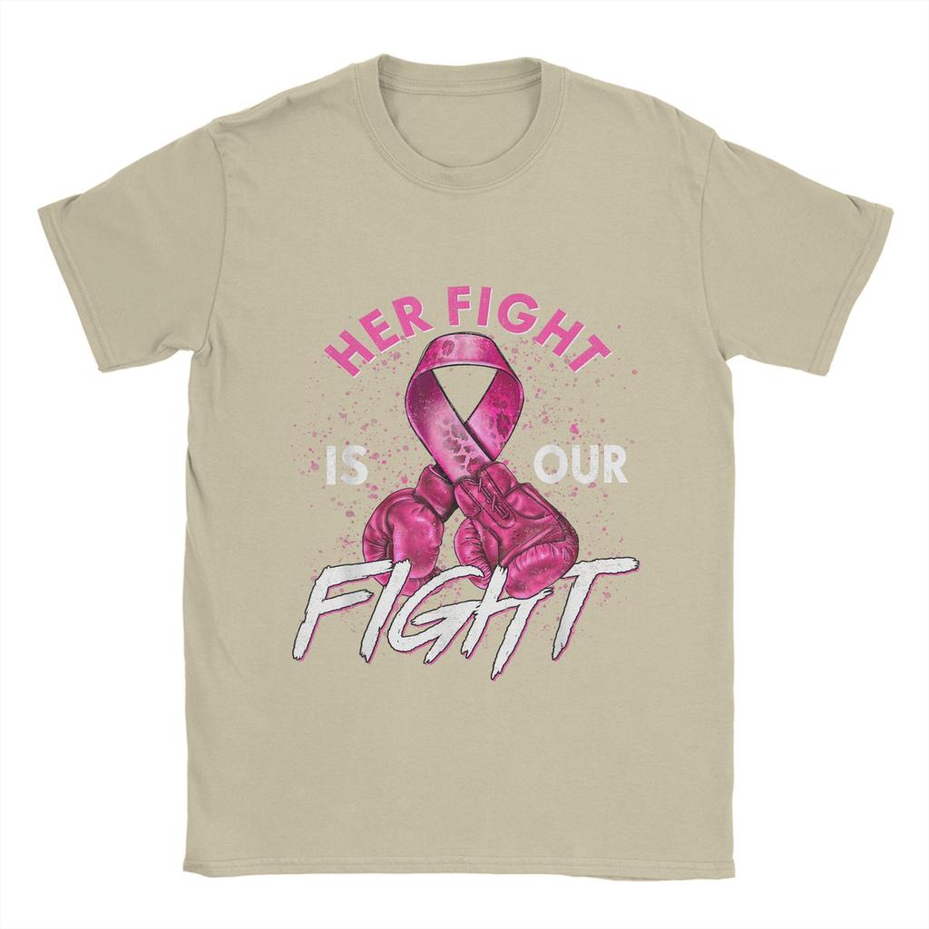Vintage Fight Is Our Fight Breast Cancers  T-Shirt Men O Neck Cotton T Shirts  Short Sleeve Tees Plus Size Clothing