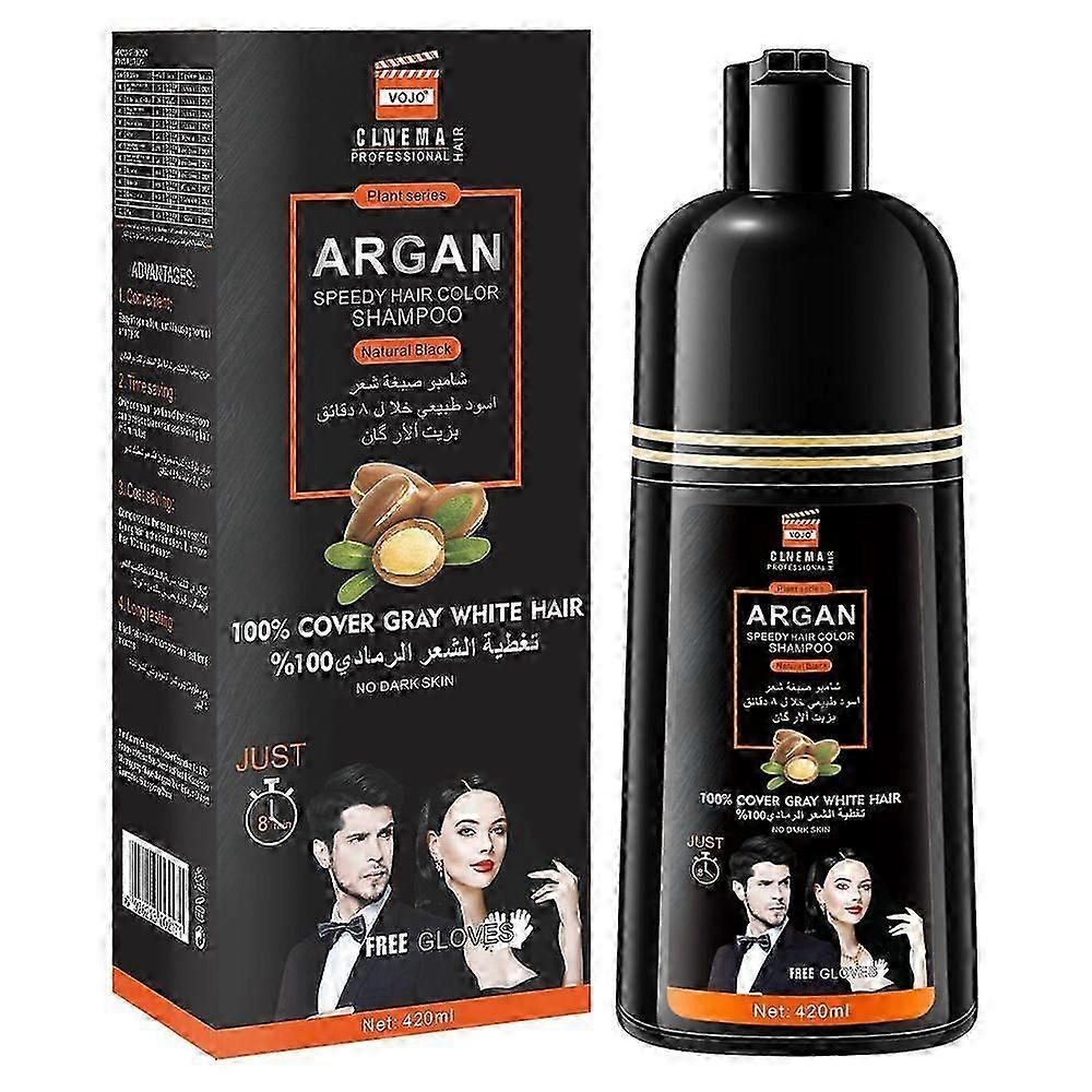 Shampoo Tinta Istantanea per Copertura Capelli Grigi, Shampoo Colorante per Capelli Uomo/Donna, 3 in 1 - Copertura 100% dei Grigi, Shampoo per Capelli con Ingredienti Erbali 420ML_i*