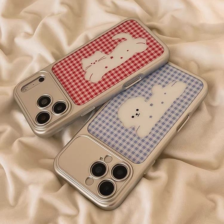Applicable to Huawei pura70 mobile phone case advanced sense HUAWEIpura70pro plaid hollow puppy cat