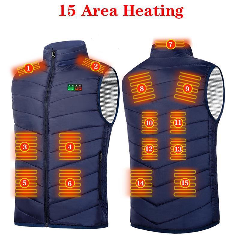 Pánská chytrá vyhřívaná vesta 21. obvodu - Zimní USB elektrické vyhřívání s regulací konstantní teploty