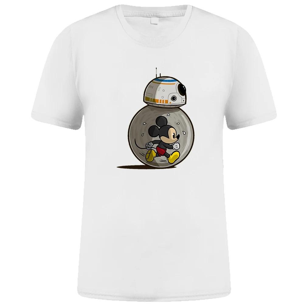 Běžecké tričko s potiskem Mickey Mouse pro muže Disney Star Wars Zábavné tričko Letní bavlněný top Harajuku móda Pánské tričko