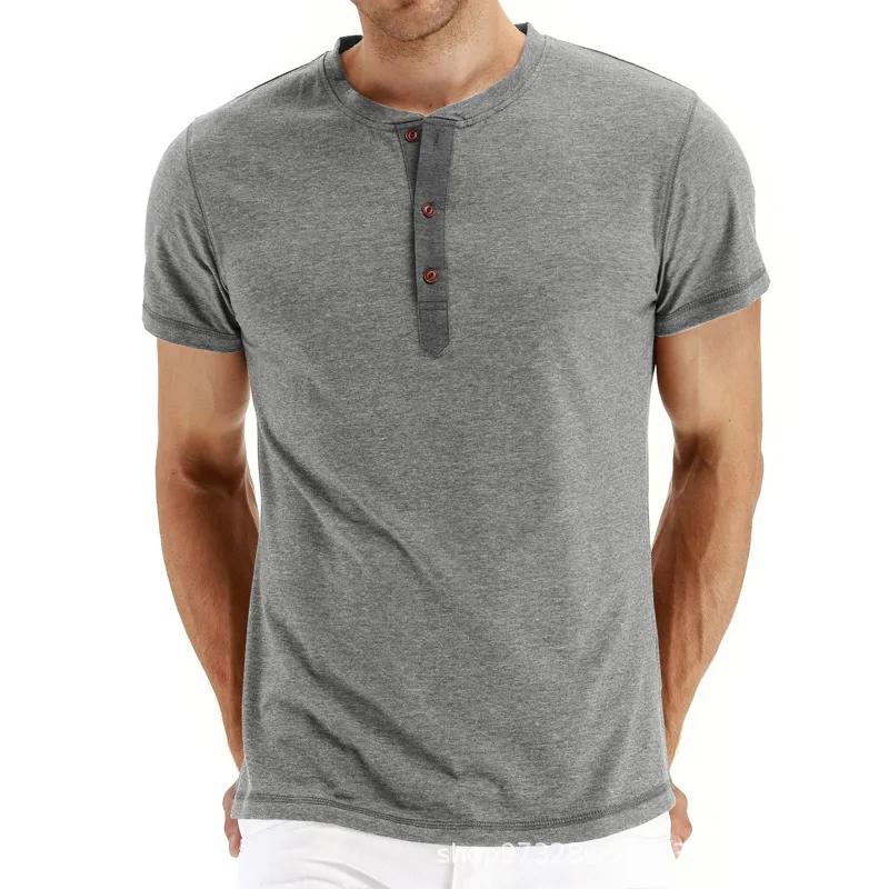 Mens Fashion Casual Front Placket Basic Long/Short Sleeve T-Shirts