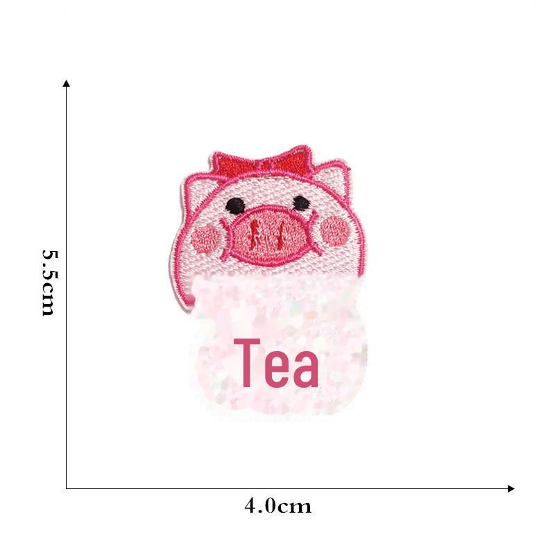 Cute Pink Pig Cartoon Embroidery Logo Patch for Clothing