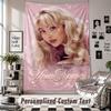Wall Hanging Tapestry With Custom Name & Text, Sabrina Carpenter Decorative Tapestry For Bedroom