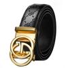 New Men's Cowhide Belt Business Casual Automatic Buckle Genuine Leather Belt Middle Aged and Young Fashionable Simple Jeans Belt