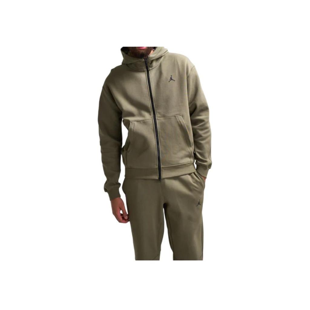 Jordan Solid Logo Hooded Zip-Up Long Sleeve Cardigan Vintage Sports Sweatshirt Men Sweatshirt Olive FV8602-222