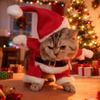 Christmas Pet Costumes Cute Kitten Santa Claus Clothes For Small Medium Dogs Cats Holiday Party Dress Up Apparel Sphynx Outfits