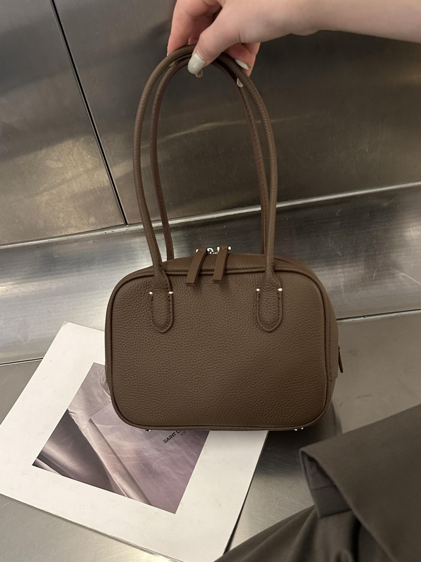 

женская сумка через плечо из натуральной кожи с длинным ремнем в форме шара для боулинга togo, нишевый дизайн, сумка через плечо из натуральной кожи 20x7.5x15cm