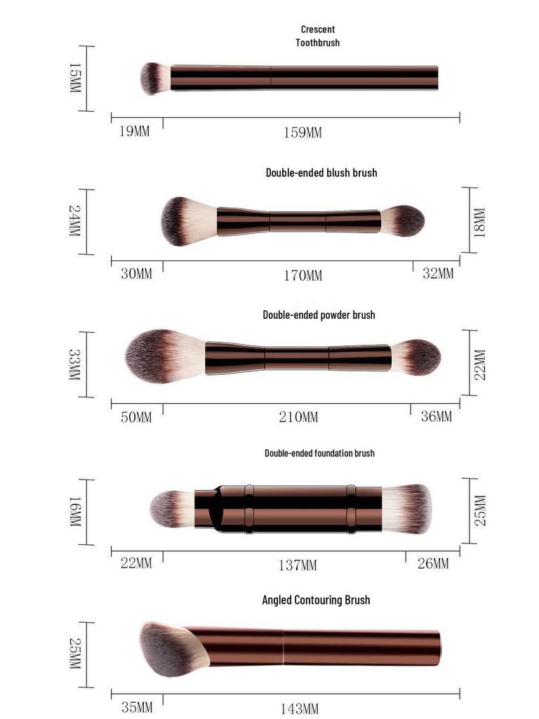 HG Complete Makeup Brush Set: Powder, Blush, Foundation, Eyeshadow, Concealer & Lip Brushes - Mo Yu Beauty Tools