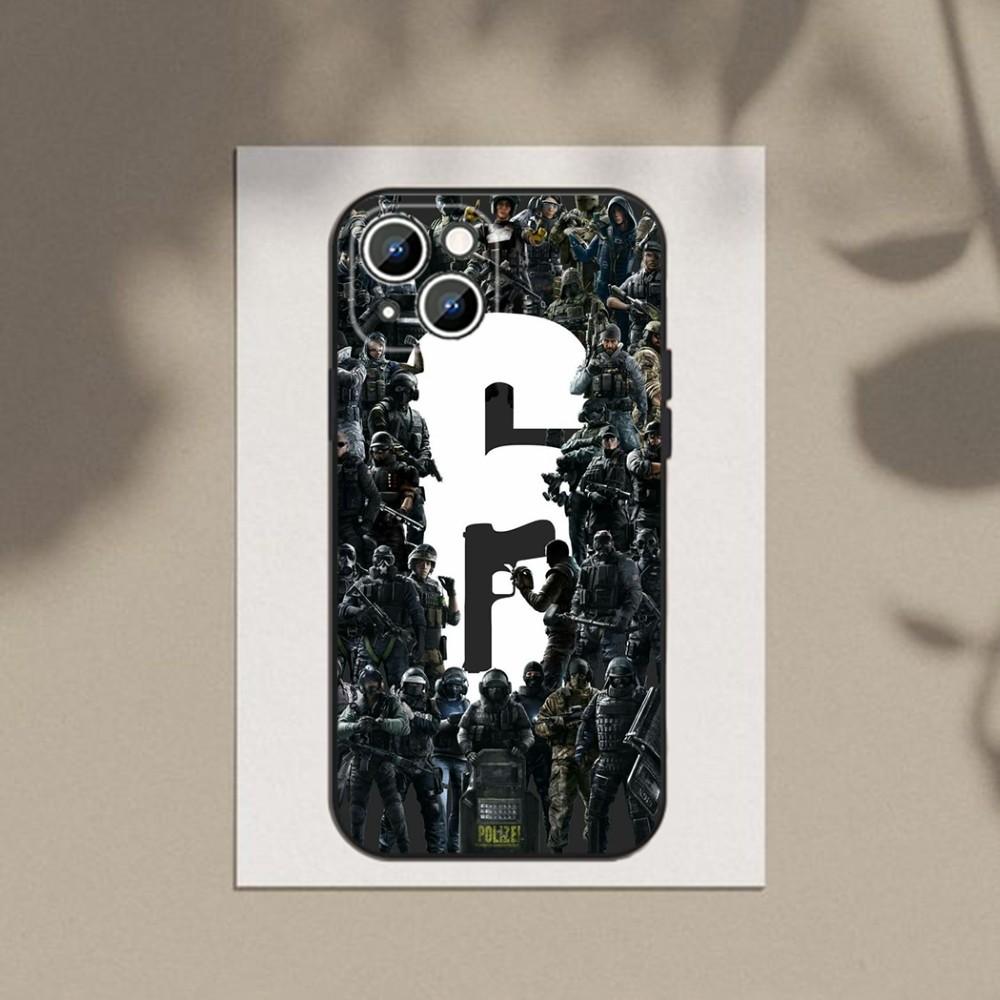 Game Rainbow S-Six S-Siege  Phone Case For Apple iPhone 15,14,13,12,11,XS,XR,X,8,7,Pro,Max,Plus,mini Silicone Black Cover