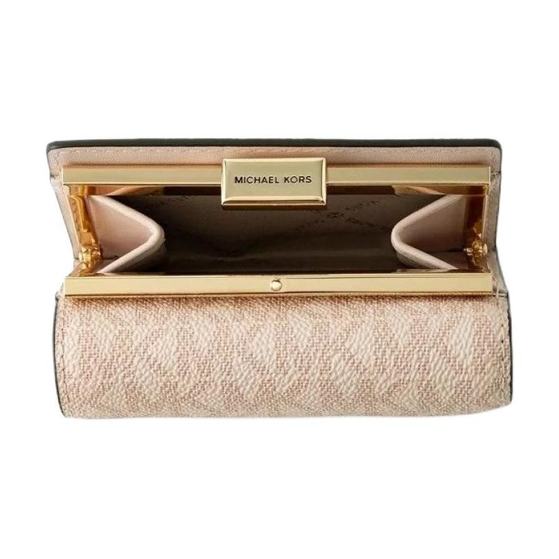 MICHAEL KORS Jet Set Travel Monogram Coated Canvas Wallet Medium Women's Pink