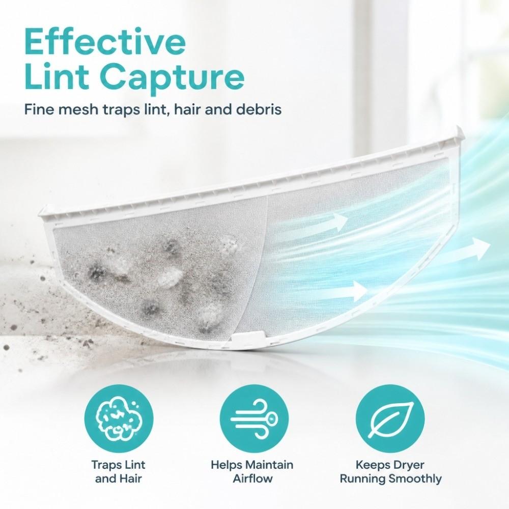 White Dryer Lint Filter for WP53-0918 Whirlpool Maytag Amana AP600963 Dryer Maintenance