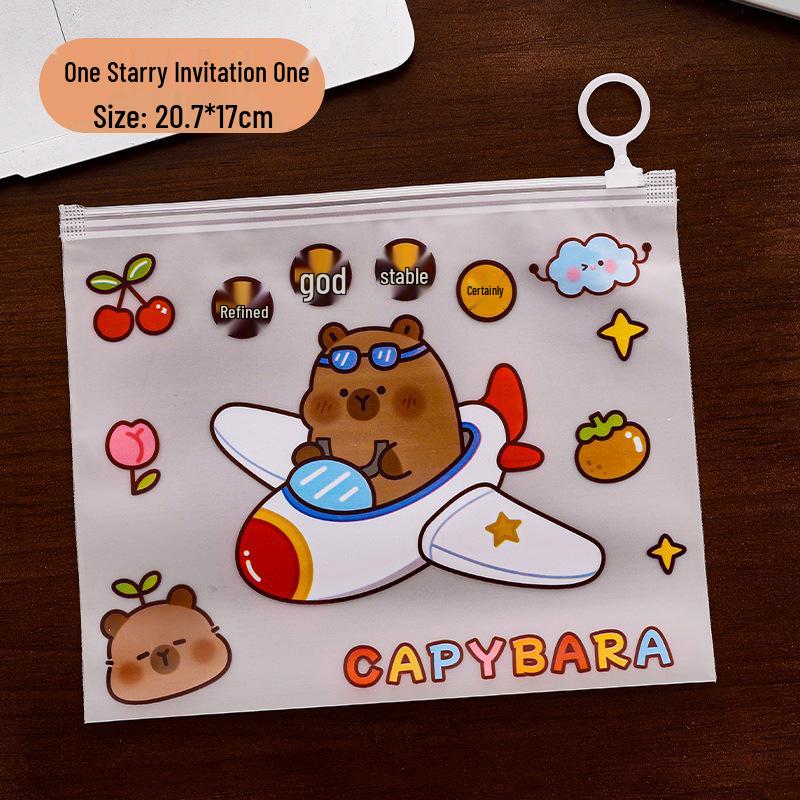 Capybara Cartoon Pencil Case: Transparent, Large Capacity Stationery Bag