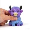 Gradient Highland Cow Squishies Stress Toy – Slow-Rising Stress Relief Fidget, Cute Cow Squeezable Stress Balls for Adults (Purple)