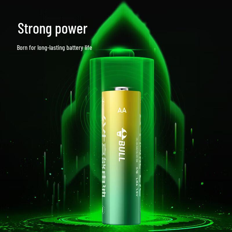 BULL AA + AAA Alkaline Battery Mixed Pack (4-count) CN plug (adapter included)