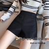 Women's Black High-Waist Slimming Suit Shorts - 2025 Summer Korean Style