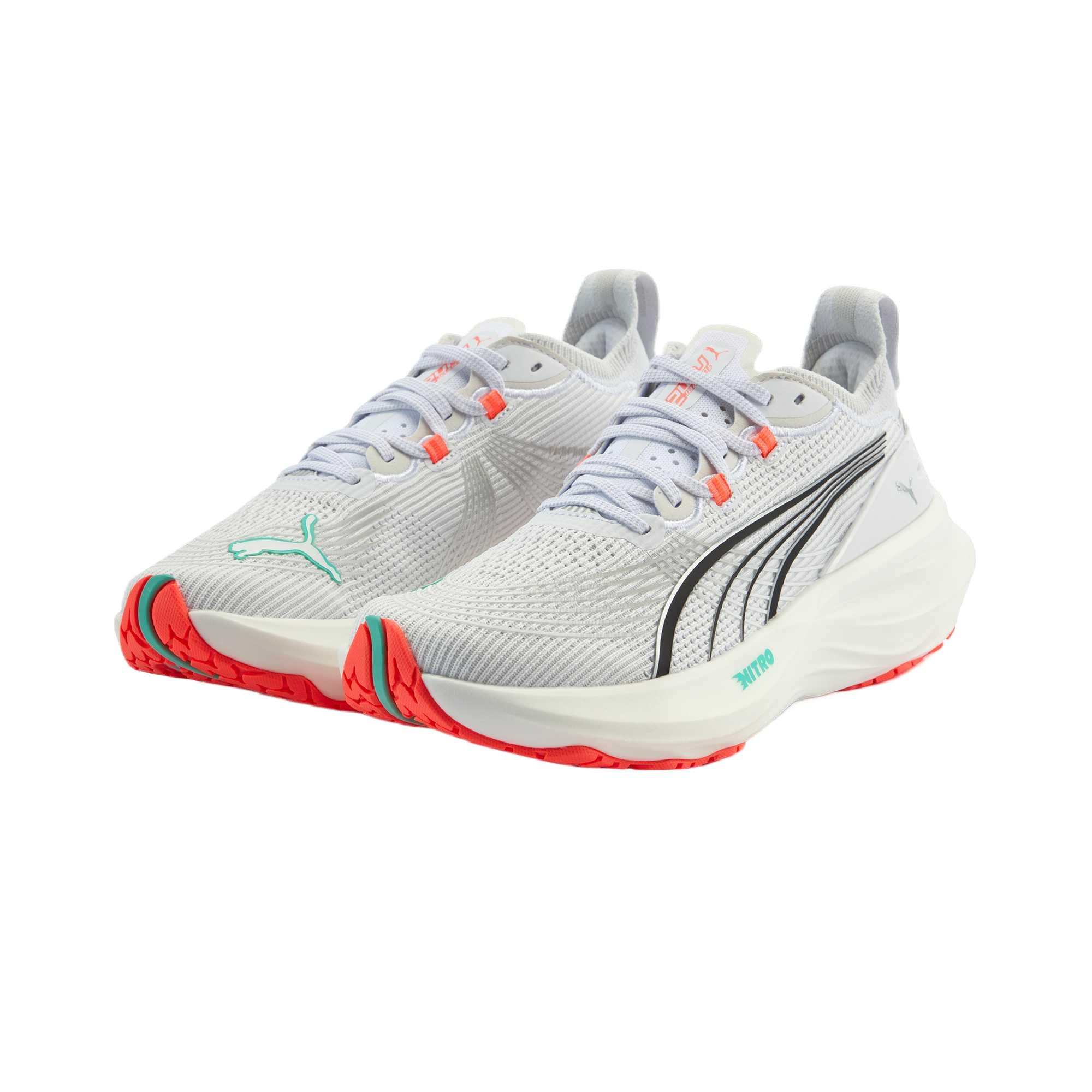 

New PUMA ForeverRUN Nitro Low Top Running Shoes Women s White Blue 310471-08 38.5
