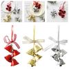 3pcs Christmas Bell Pendant Christmas Decorations For Tree Metal Bell Pendant Decor Christmas Elegance Ironwork 20*3.5cm