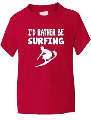 I'd Rather Be Surfing Water Sports Kids Boys Girls T-Shirt Birthday Age 1-13