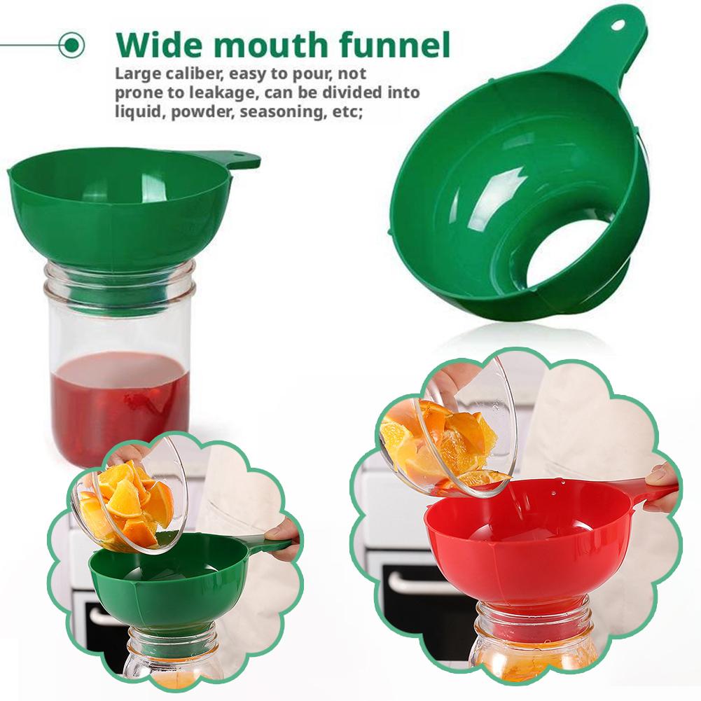 1Pcs Plastic Canned Funnel Wide Mouth Funnel Jars Folding Funnel with Long Neck Liquid Filling Funnels Household Kitchen Gadget