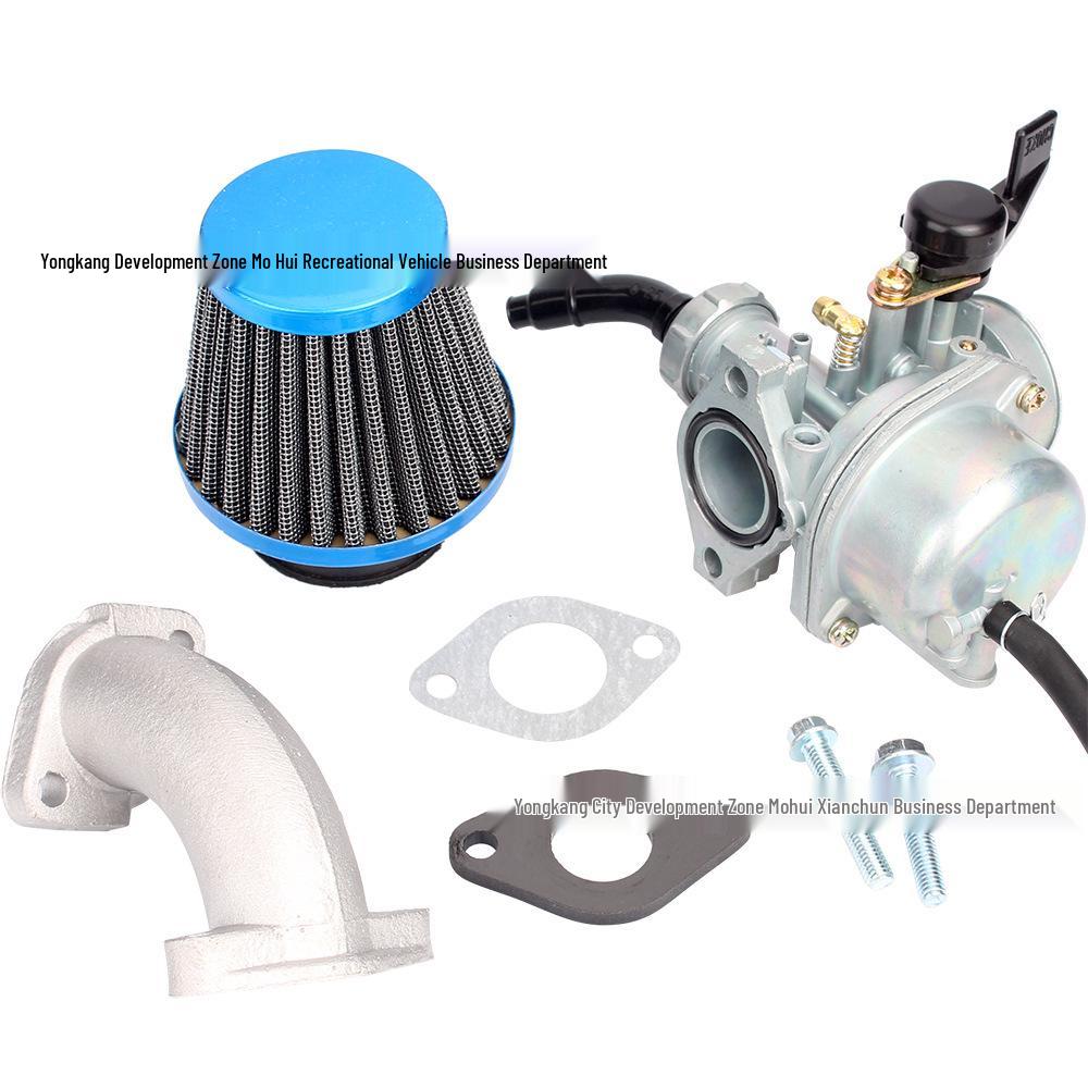 Blue PZ22 Carburetor Intake Pipe & Air Filter for 50CC-125CC Off-road Motorcycles, ATVs & Beach Buggies