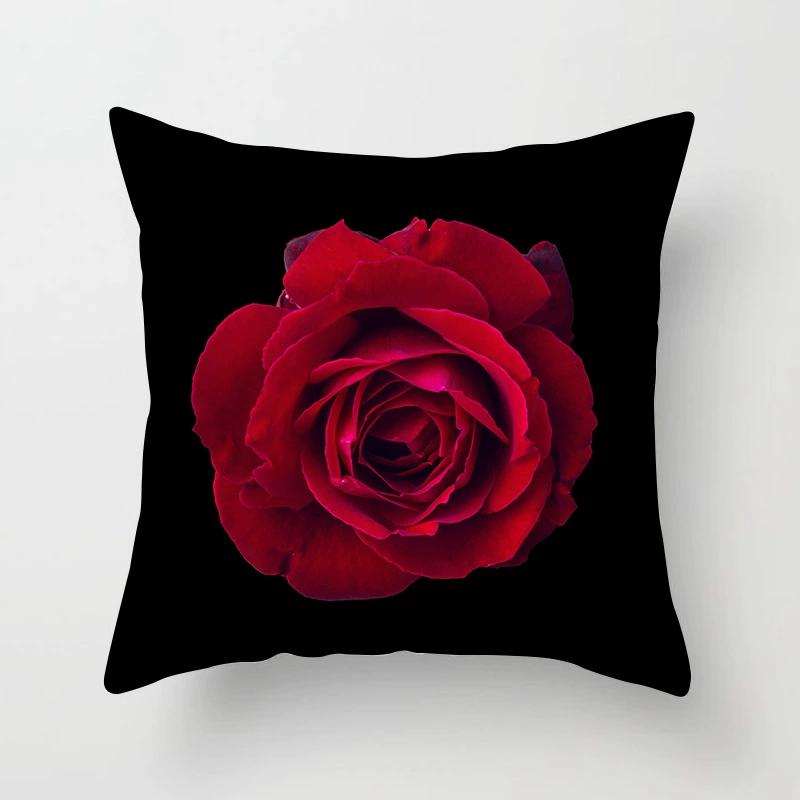 New Valentine'S Day Red Rose Pillowcase Creative Wedding Home Decoration Cushions Cover Heart Shaped Pillow Case