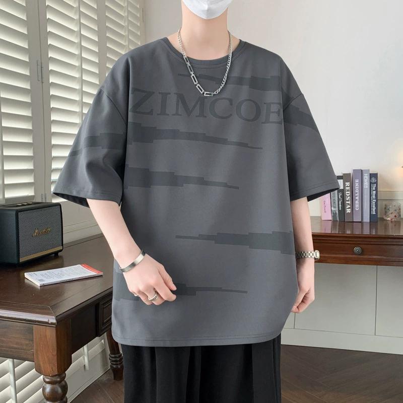 Large Size Short Sleeved T-shirt for Men, with A High-end Feel and Loose Five and A Half Sleeves