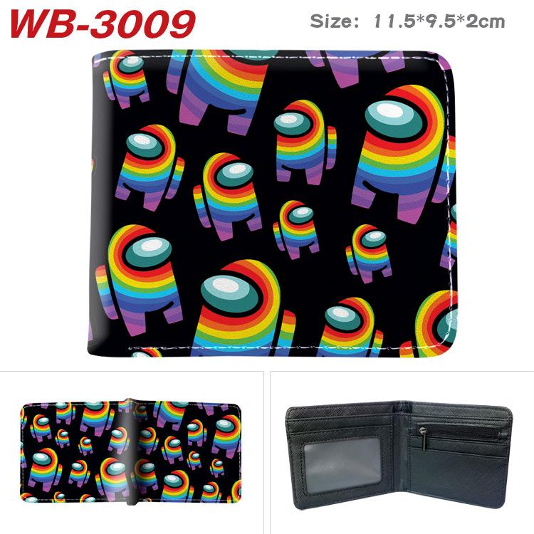 Among Us Wallet PU Leather Bi-fold Short Cartoon Game Card Holder Coin Purse for Students Black
