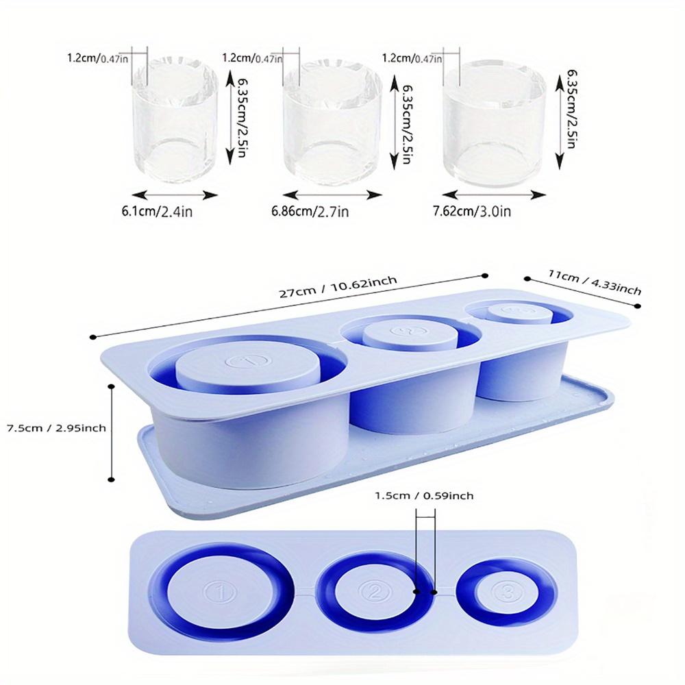 3pcs, Universal Portable Water Cup Special Ice Mold, Ice Tray, Silicone Hollow Cylindrical Ice Box with Lid and Ice Bucket