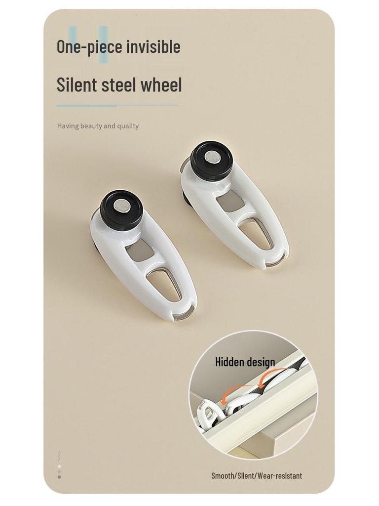 Double Track Silent Glider Curtain Rail, Aluminum Alloy, Top Mount