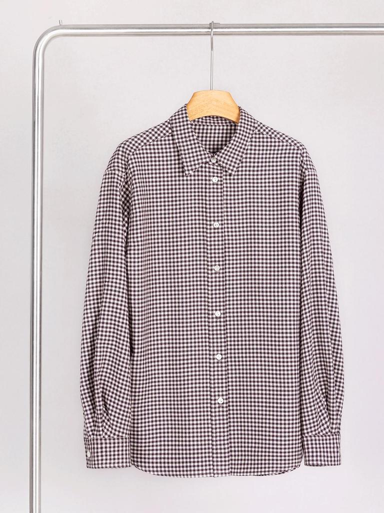 2025 New Women's Korean-Style Plaid Brushed Shirt - Loose Fit
