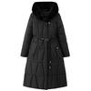 Fashion Woman Parkas Winter Long Coats Hooded Thick Warm Overcoat Women's Jackets With Belt