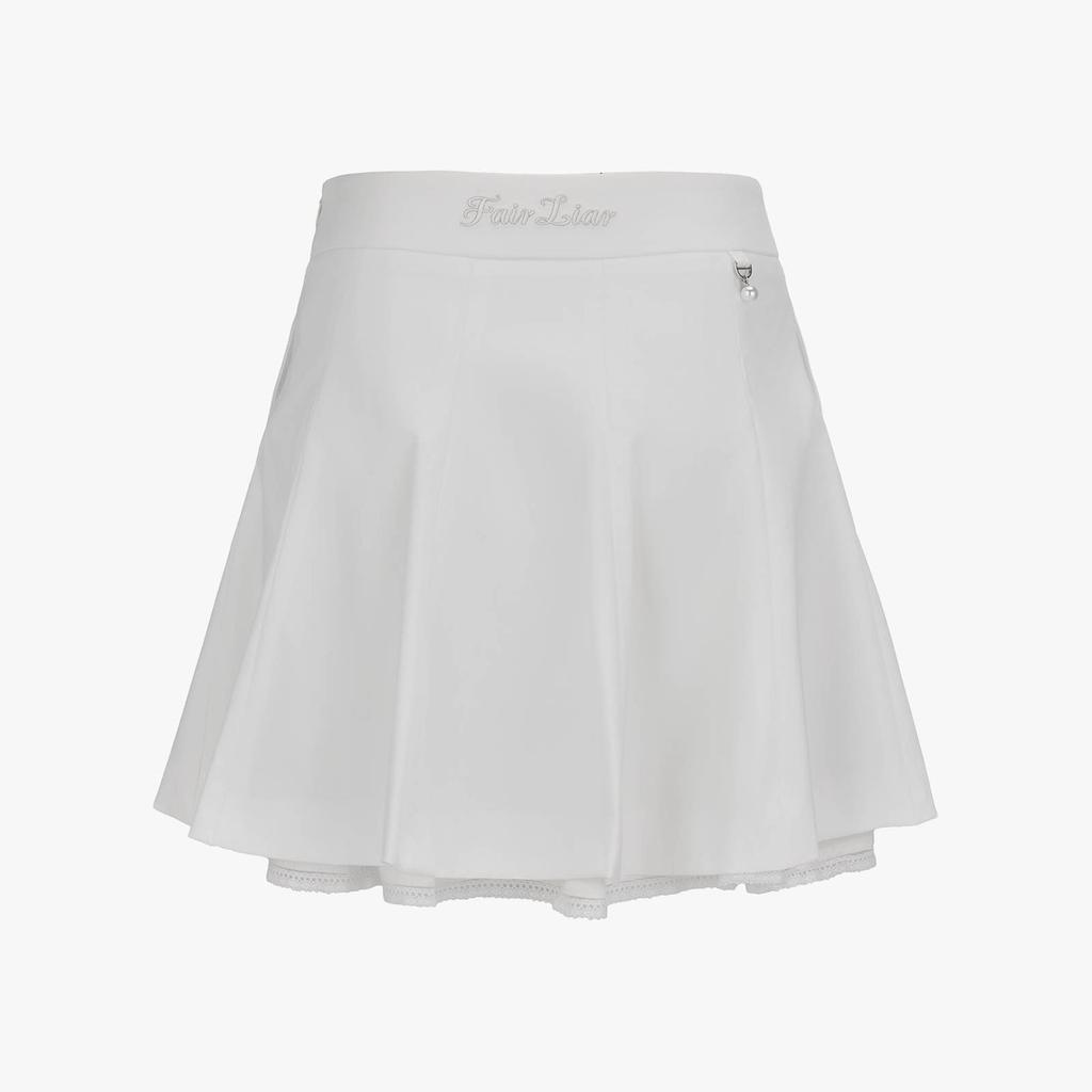 FAIRLIAR GOLF Lace Double Flare Skirt (White)