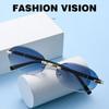 Frameless Punk Shades Street Style Y2K Eyewear Vintage Hip-Hop Sun Glasses  for Women
