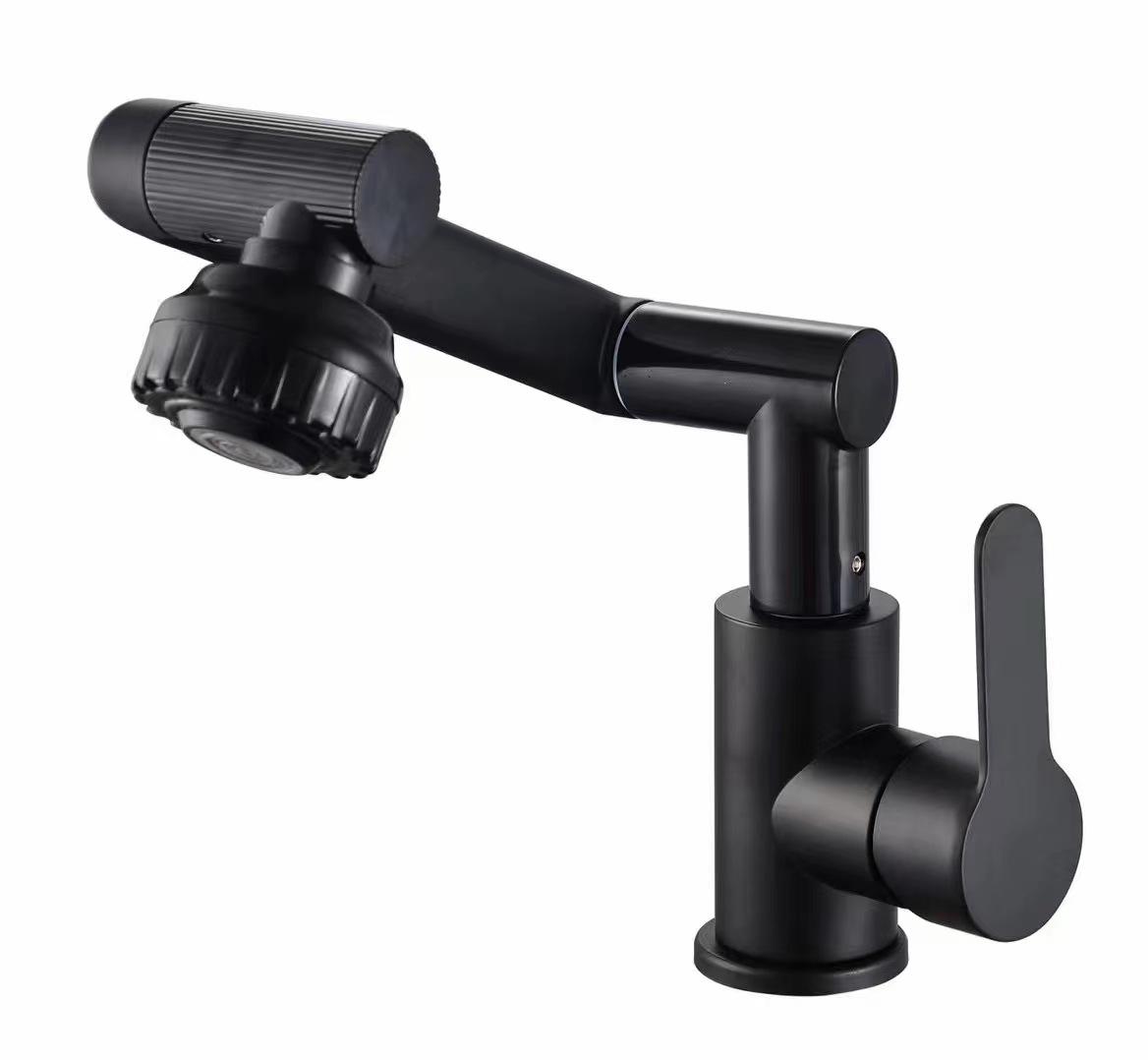 

Sensun Ванная комната Раковина для умывальника Одно отверстие Смеситель с одной ручкой Двойная функция с регулируемым изливом Смеситель Черный