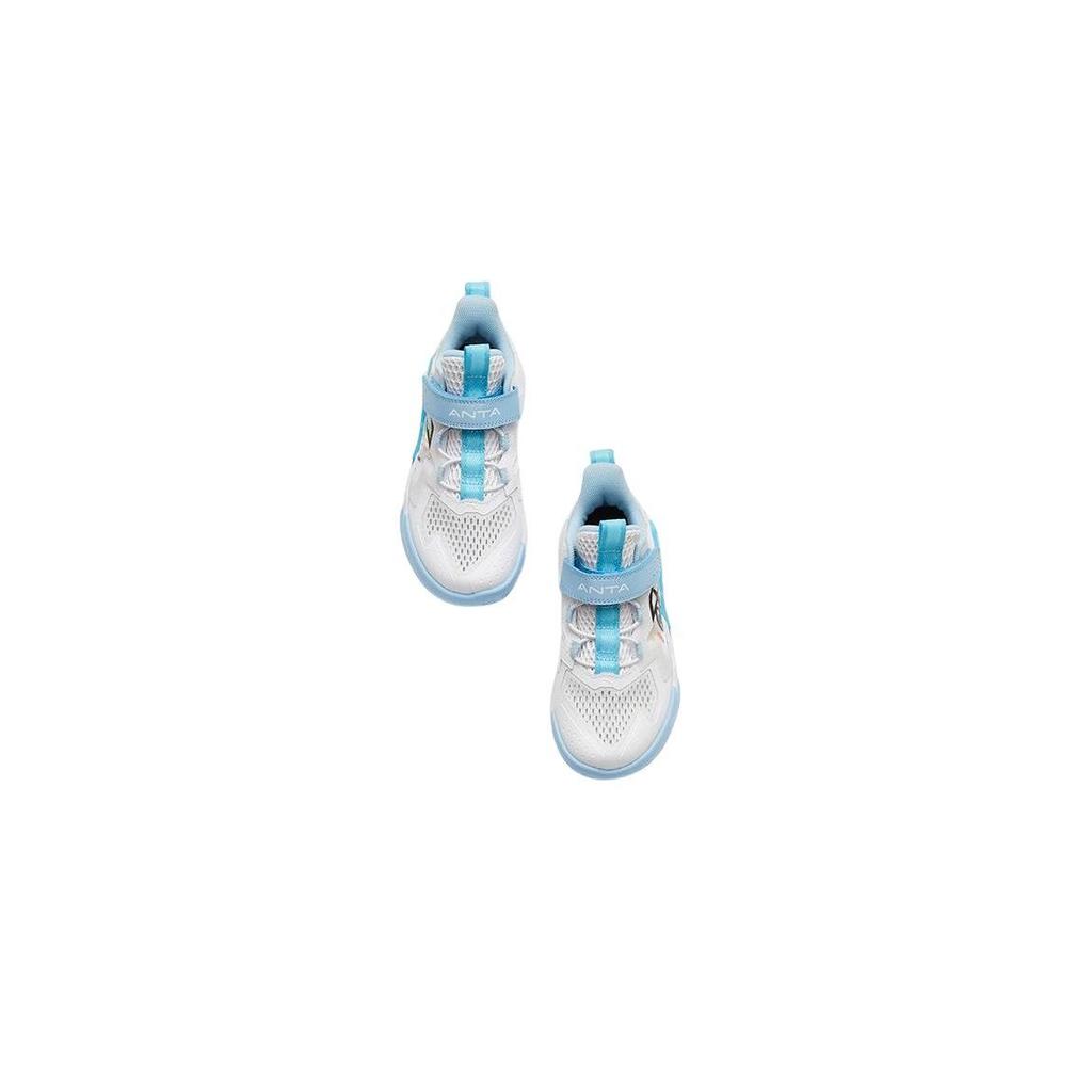 Anta Cement Nemesis Non-Slip Shock Absorption Wear-Resistant Low-Top Basketball Shoes Kids Sneakers White Blue 312329954H-2