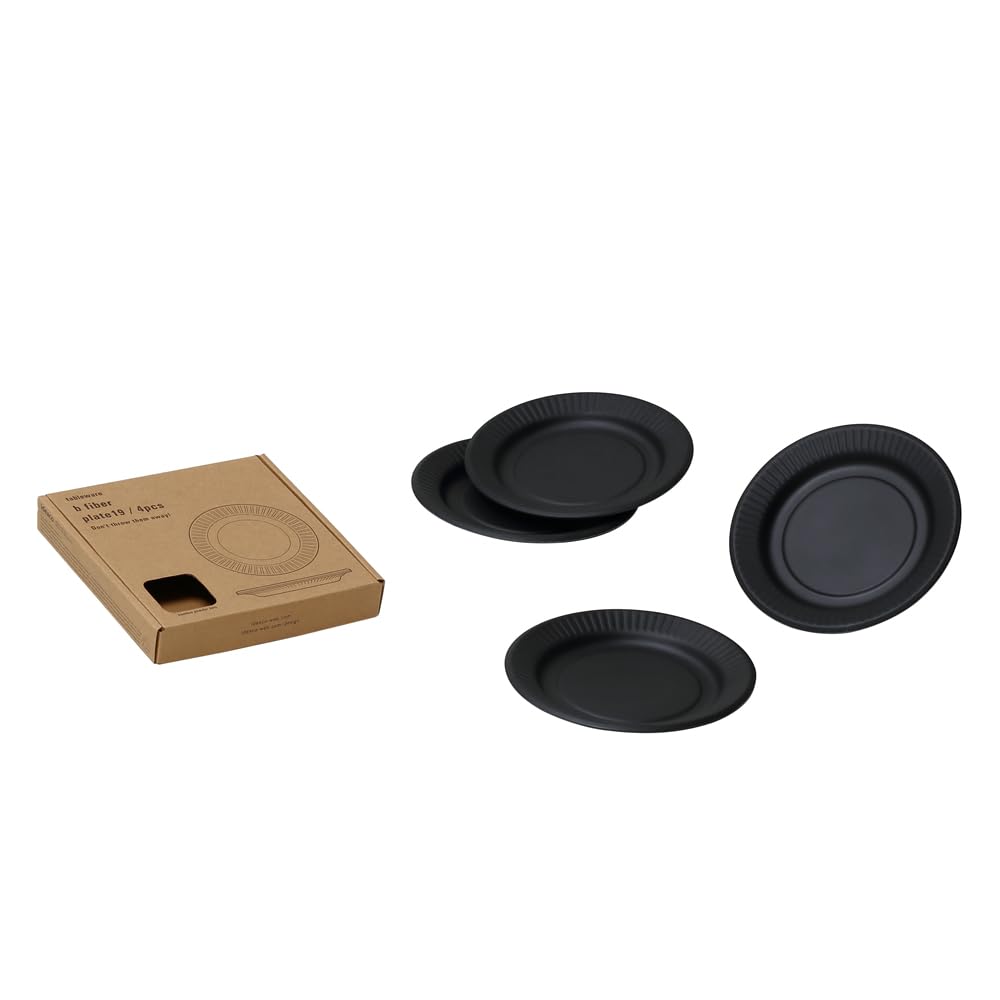 

ideaco Medium Plate Set of 4 Black b fiber plate19
